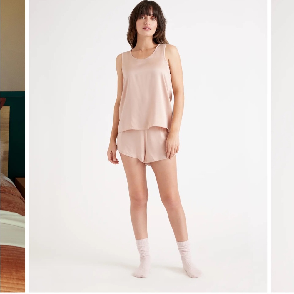 Quince pink toasted almond pajama Tank Top and Shorts Set
